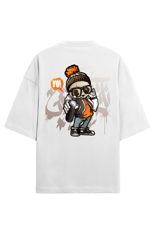 YO! Men's Oversized T Shirts White