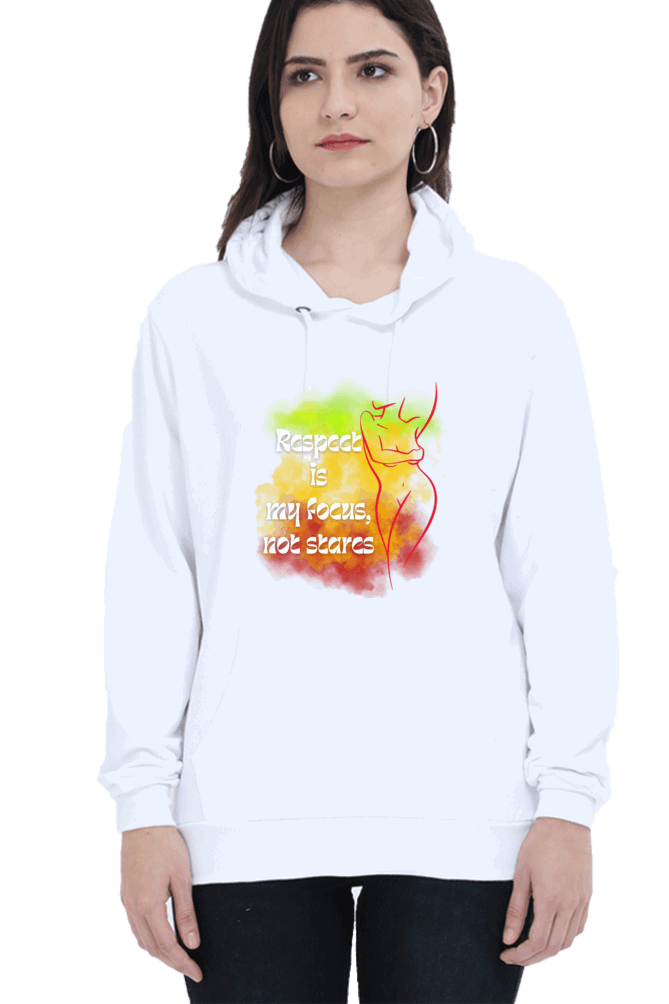 "Elegance Unveiled" Unisex Hooded sweatshirt for Girls and Women White