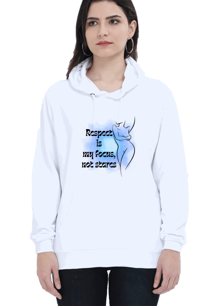 "Elegance Unveiled" Unisex Hooded Sweatshirt for Girls and Women White