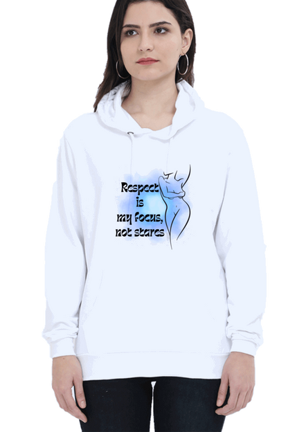 "Elegance Unveiled" Unisex Hooded Sweatshirt for Girls and Women White