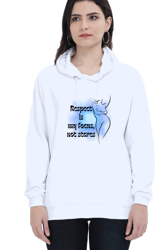 "Elegance Unveiled" Unisex Hooded Sweatshirt for Girls and Women White