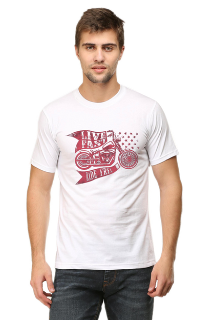 Live Fast Men's T Shirts White