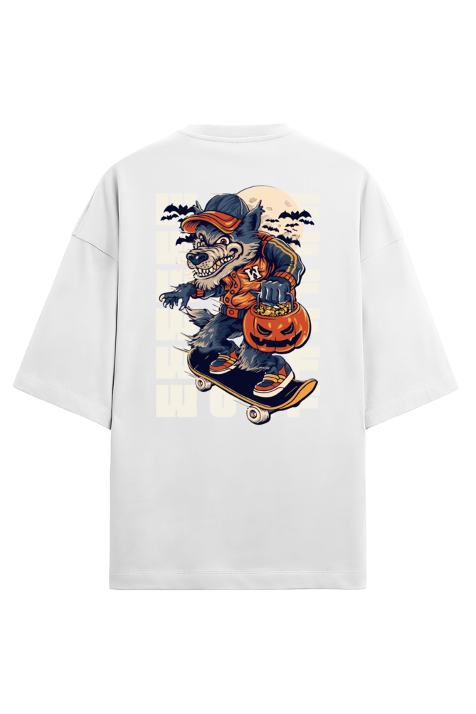 Wolf Men's Oversized T Shirts White