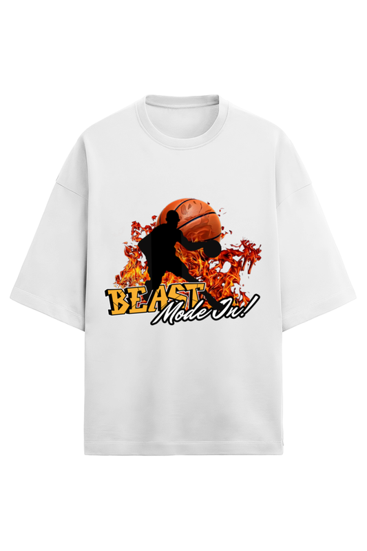 Beast Mode On Men's Oversized T Shirts White