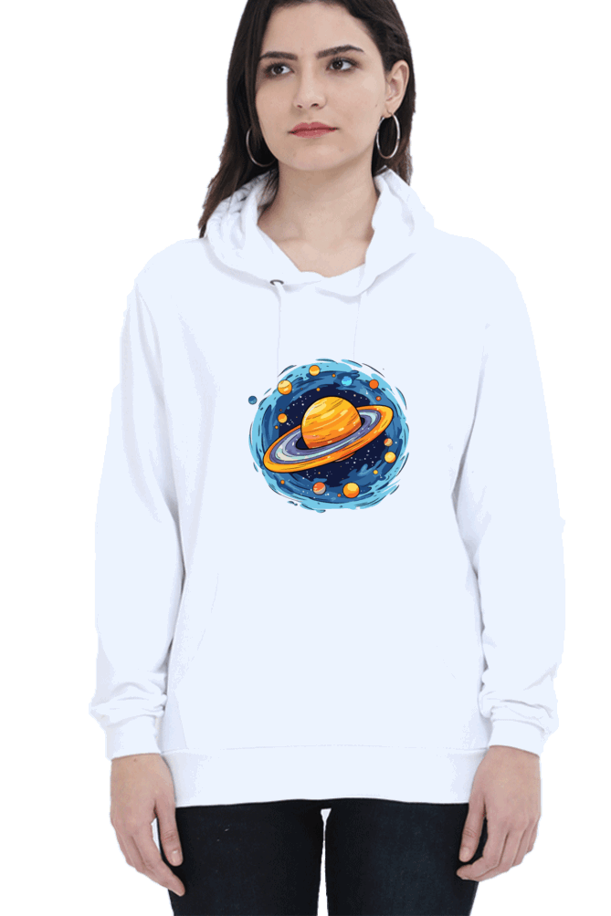 "Ethereal Elegance" Unisex Hoodie Sweatshirt for Women and Girls White