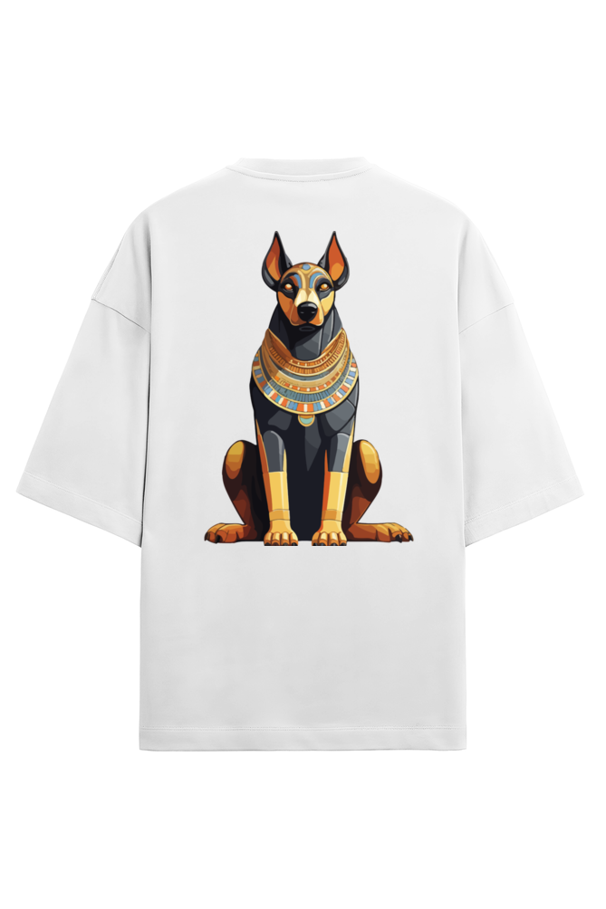 Dog Print Men's Oversized T Shirts White