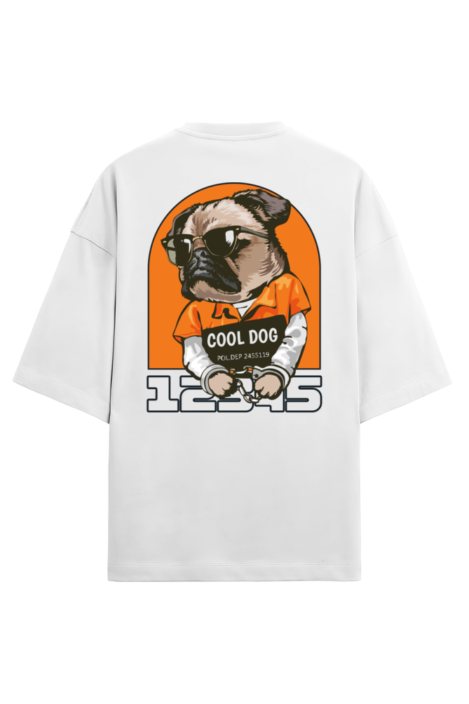 Cool Dog Men's Oversized T Shirts White