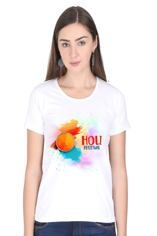 Holi Festive Vibes: Celebratory Tee White