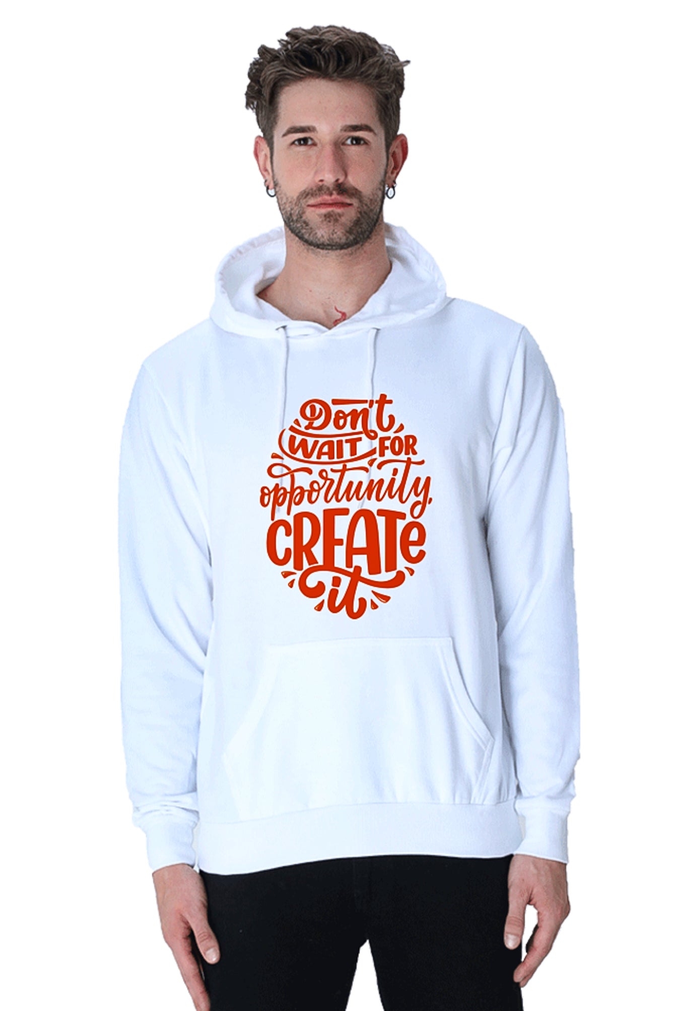 Hoodie Sweatshirt - Dont Wait For Opportunity Create red print