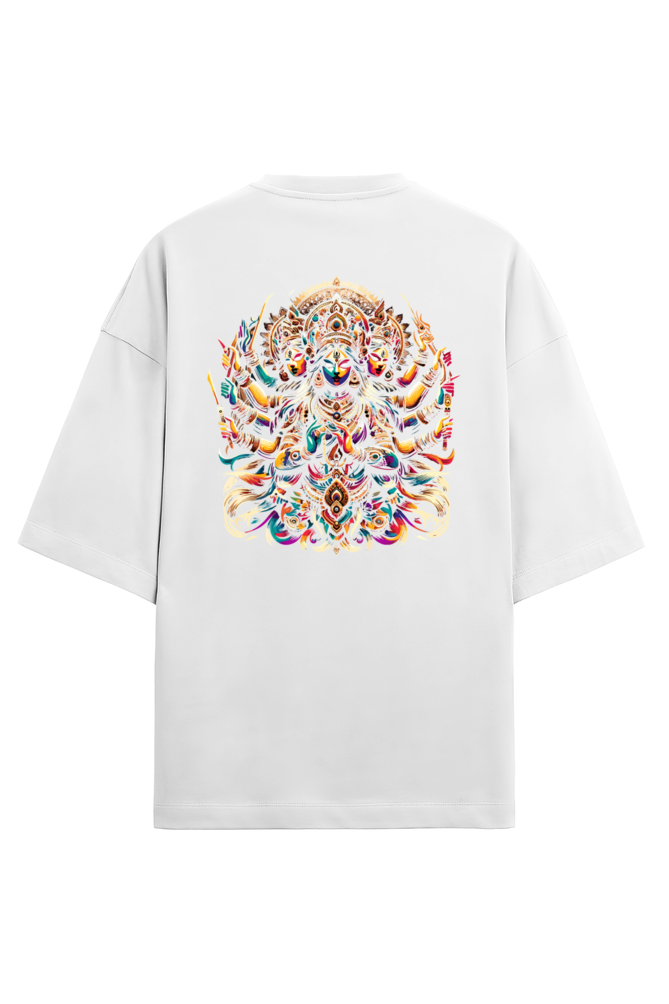 Durga Puja Bengali Oversized T Shirt White