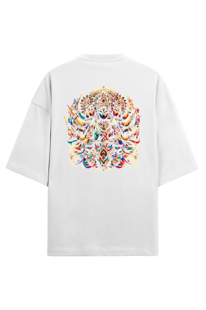 Durga Puja Bengali Oversized T Shirt White