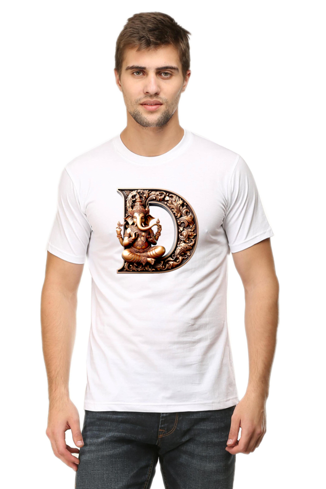 Stylish D Alphabet Ganesh Chaturthi Mens Tshirts