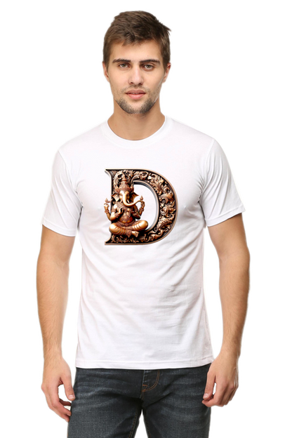 Stylish D Alphabet Ganesh Chaturthi Mens Tshirts