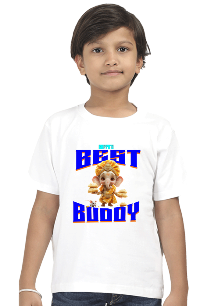 Bappa's Best Buddy Ganesh Chaturthi Boy's T Shirts