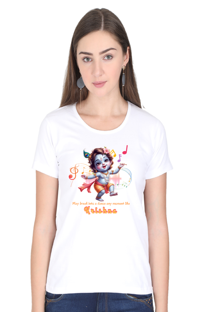 Krishna Janmashtami Women T Shirts White