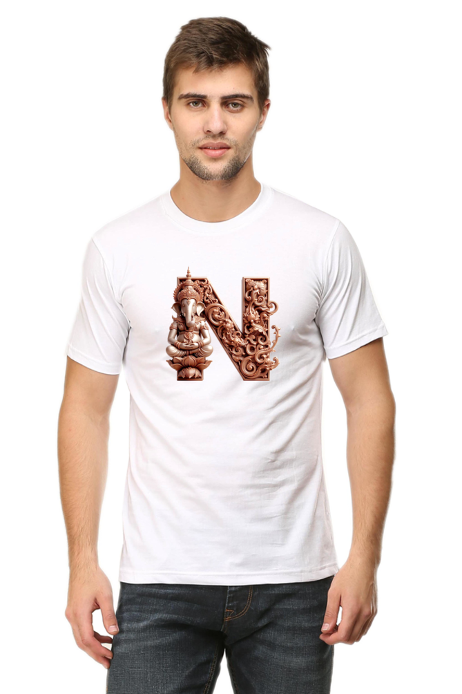 Stylish N Alphabet Ganesh Chaturthi Mens Tshirts