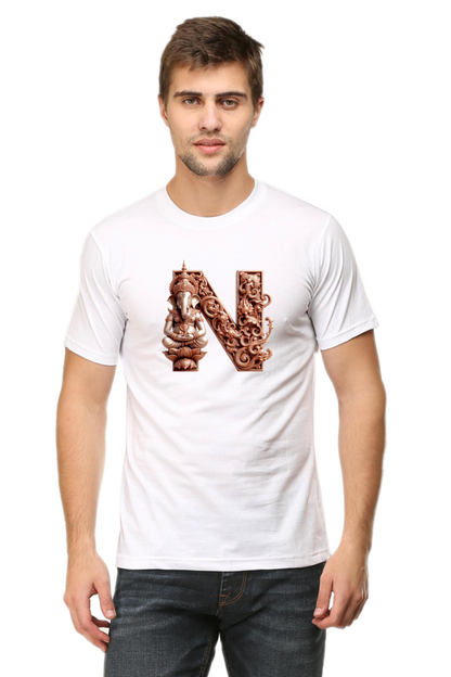 Stylish N Alphabet Ganesh Chaturthi Mens Tshirts