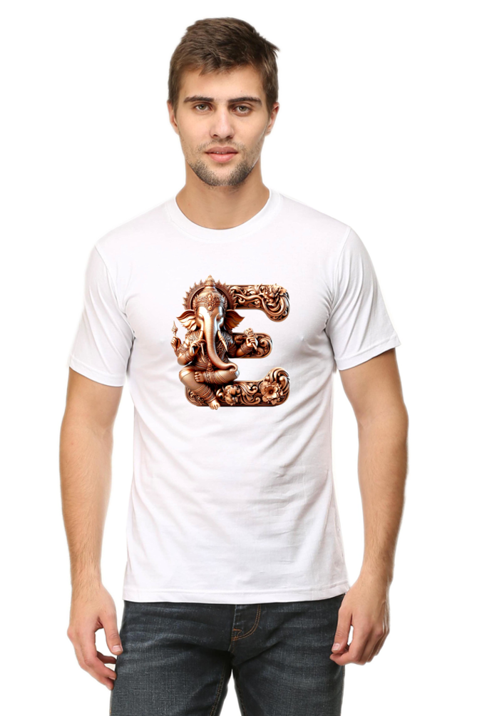 Stylish E Alphabet Ganesh Chaturthi Mens Tshirts