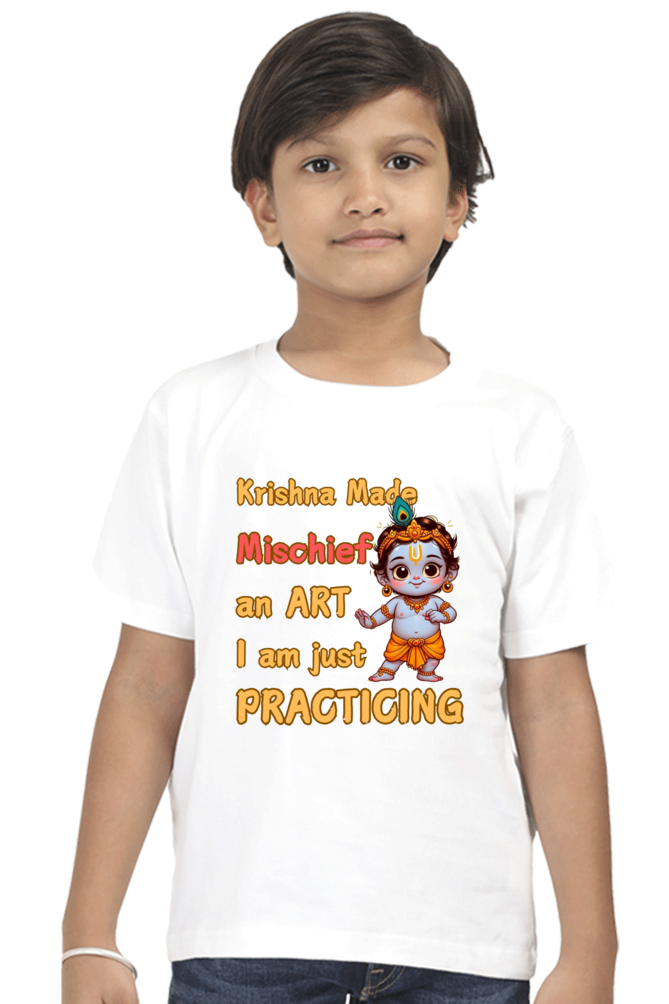 Krishna Made Mischief An Art Janmashtami Boy's T Shirts