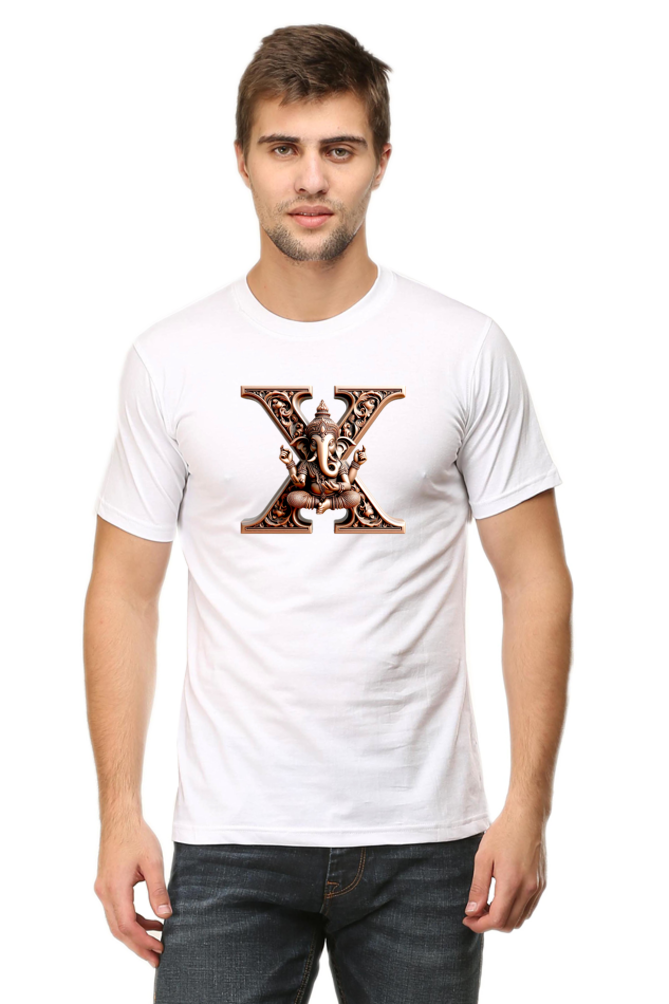 Stylish X Alphabet Ganesh Chaturthi Mens Tshirts