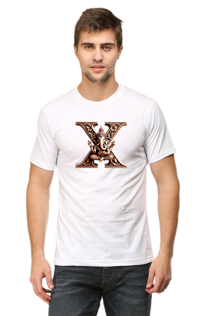 Stylish X Alphabet Ganesh Chaturthi Mens Tshirts