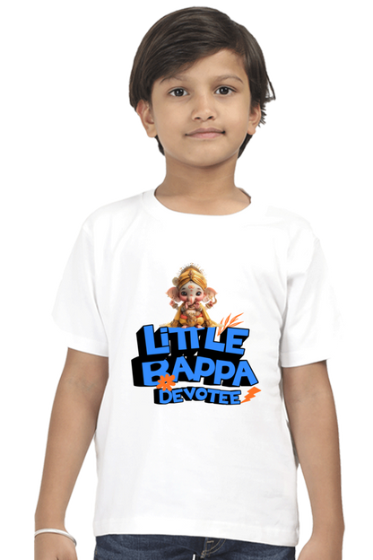 Little Bappa Devotee Ganesh Chaturthi Boy's T Shirts