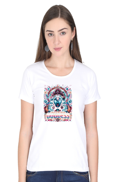 Durga Puja Bengali T Shirt For Women 3 White