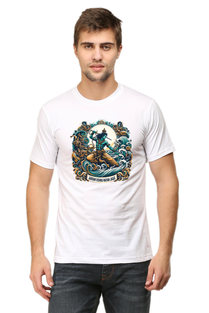 Sarvam Vishnu Mayam Jagat Janmashtami Men's T Shirts White