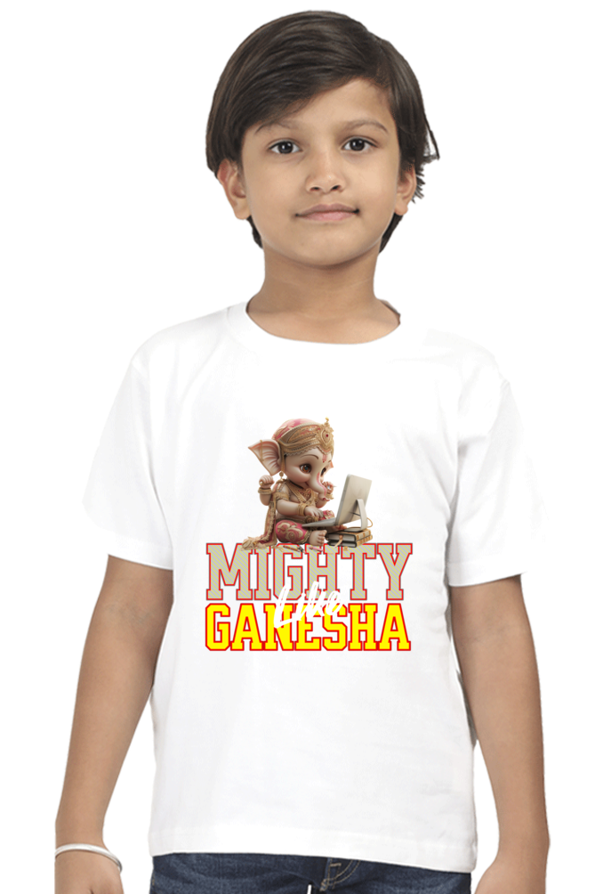 Mighty Like Ganesha 2 Ganesh Chaturthi Boy's T Shirts