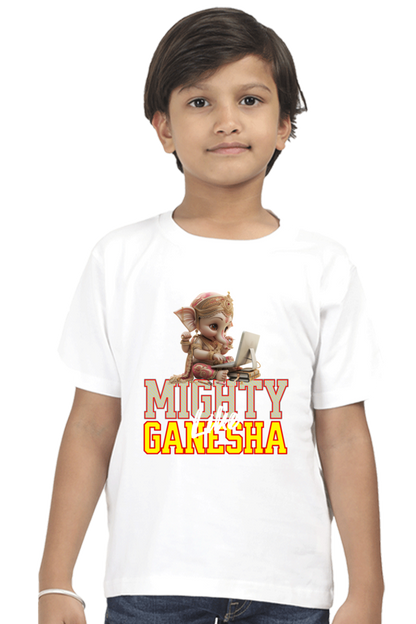 Mighty Like Ganesha 2 Ganesh Chaturthi Boy's T Shirts