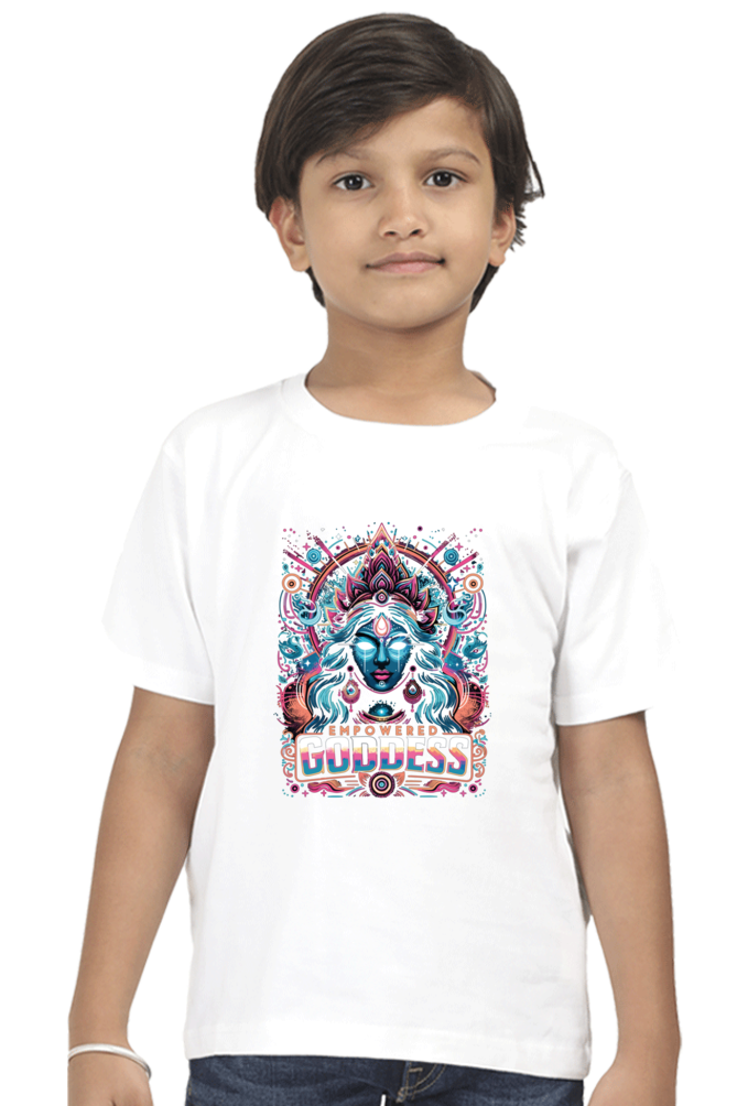 Durga Puja Bengali T Shirt For Boys White