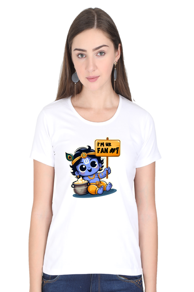 I'm Ur Fan Janmashtami Women T Shirts White