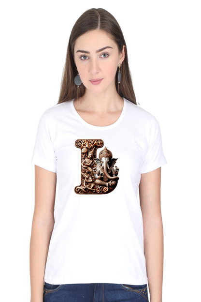 Stylish I Alphabet Ganesh Chaturthi Women T Shirts