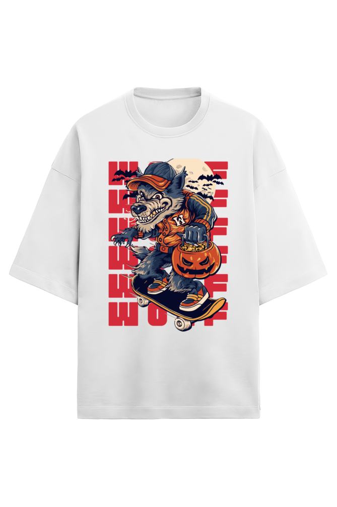 Wolf Men's Oversized T Shirts White