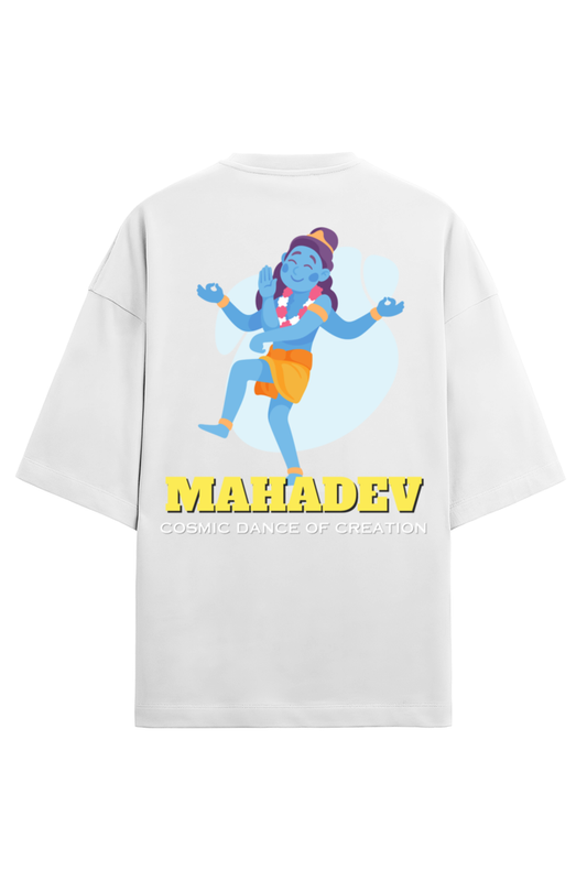 Mahadev Men's Oversized T Shirts White