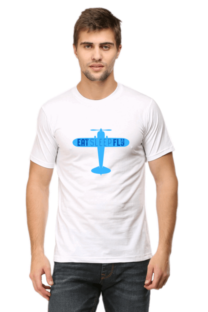 Eat Sleep Fly Men's T Shirt White