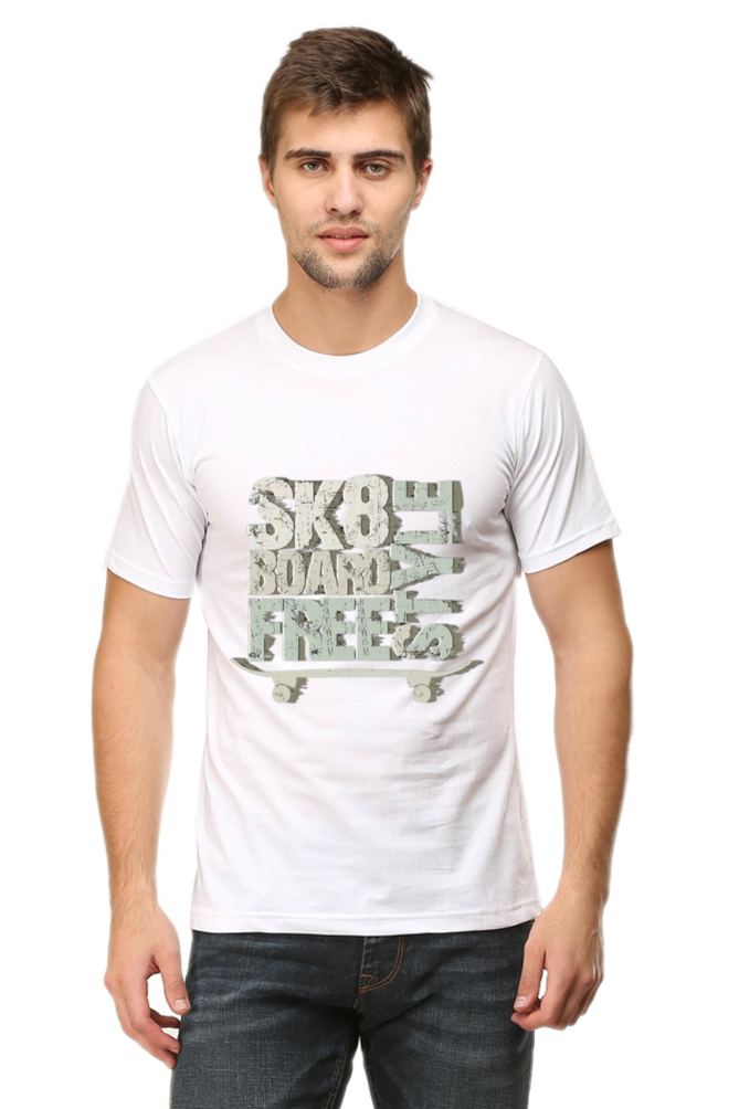 Skate Board Free Style Men's T Shirt White