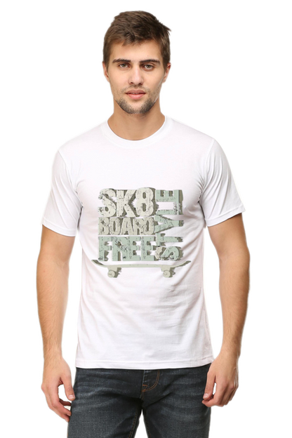 Skate Board Free Style Men's T Shirt White