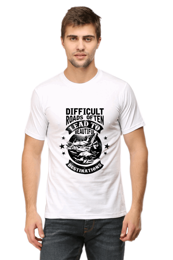 Difficult Roads Men's T Shirts White