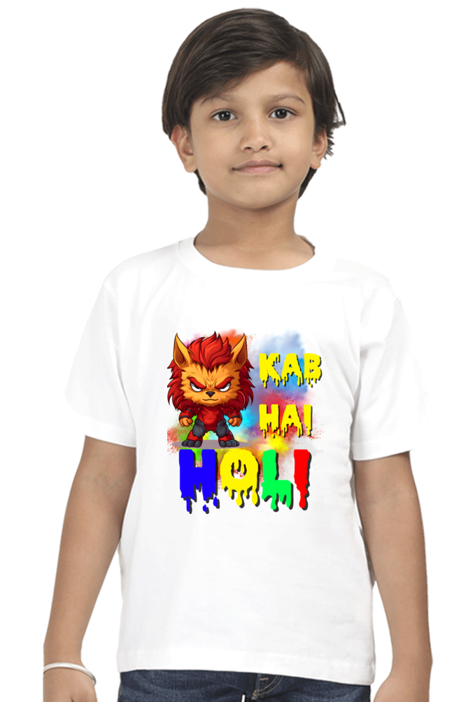 Kab Hain Holi - Boys' Kid T-Shirt White