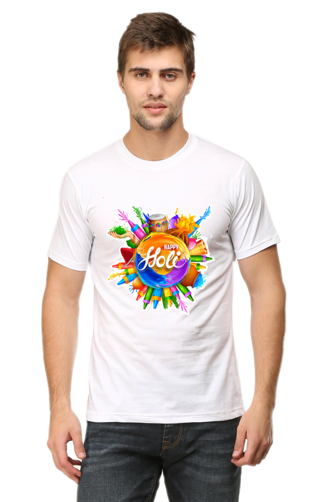 Globe of Colors: Holi's Global Splash White