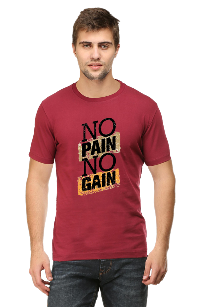 No Pain No Gain Gain Men's T Shirt Maroon