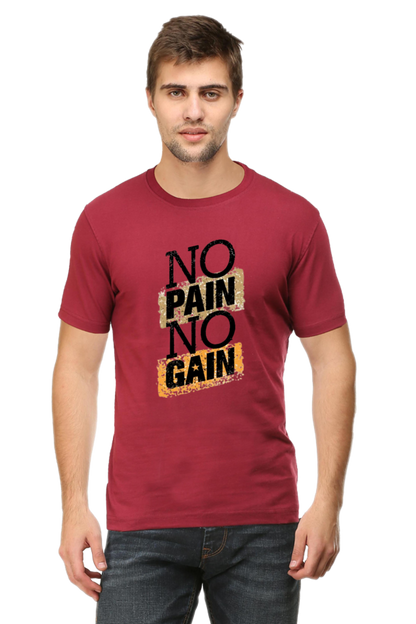 No Pain No Gain Gain Men's T Shirt Maroon