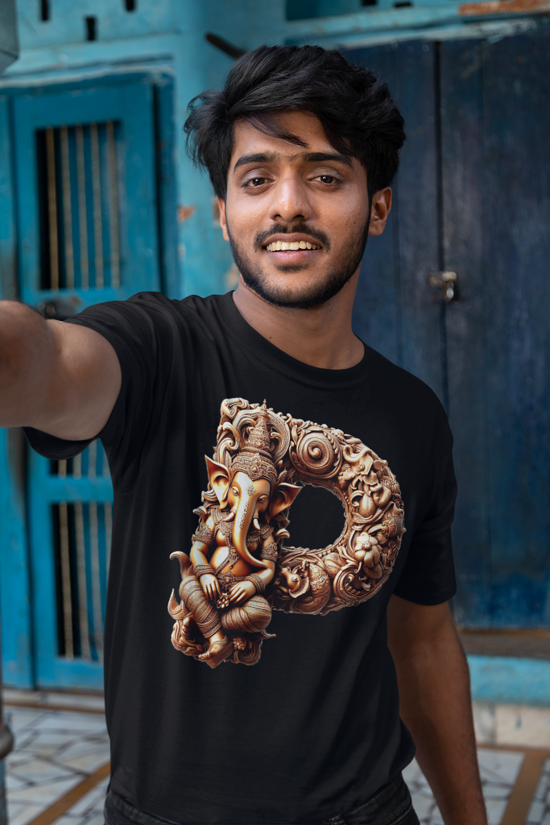 Stylish P Alphabet Ganesh Chaturthi Mens Tshirts