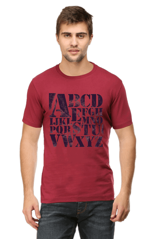 ABCD Men's T Shirt Maroon