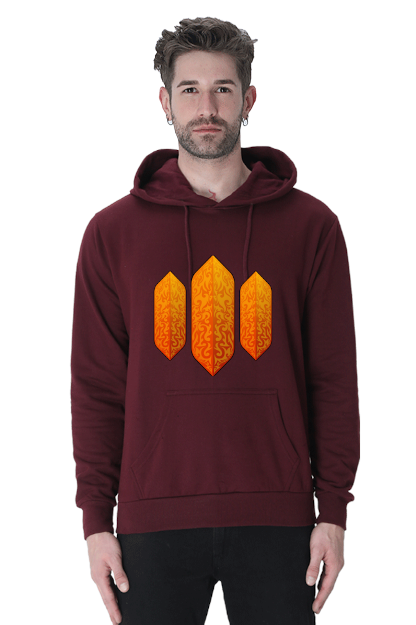 Hoodie Sweatshirt - 3 block design