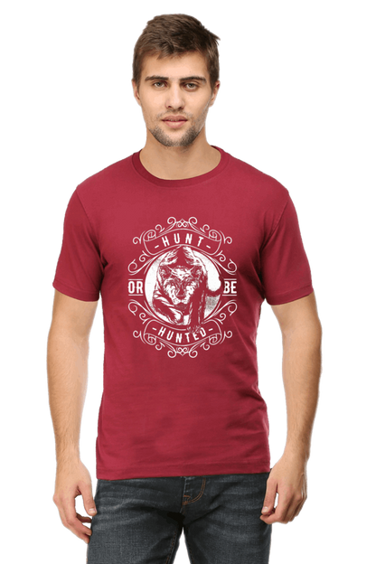 Hunt Or Be Hunted Men's T Shirt Maroon