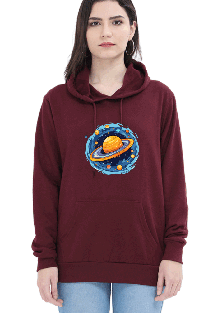 "Ethereal Elegance" Unisex Hoodie Sweatshirt for Women and Girls Maroon