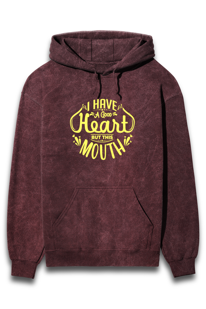 Acid Washed Unisex Hoodie Maroon