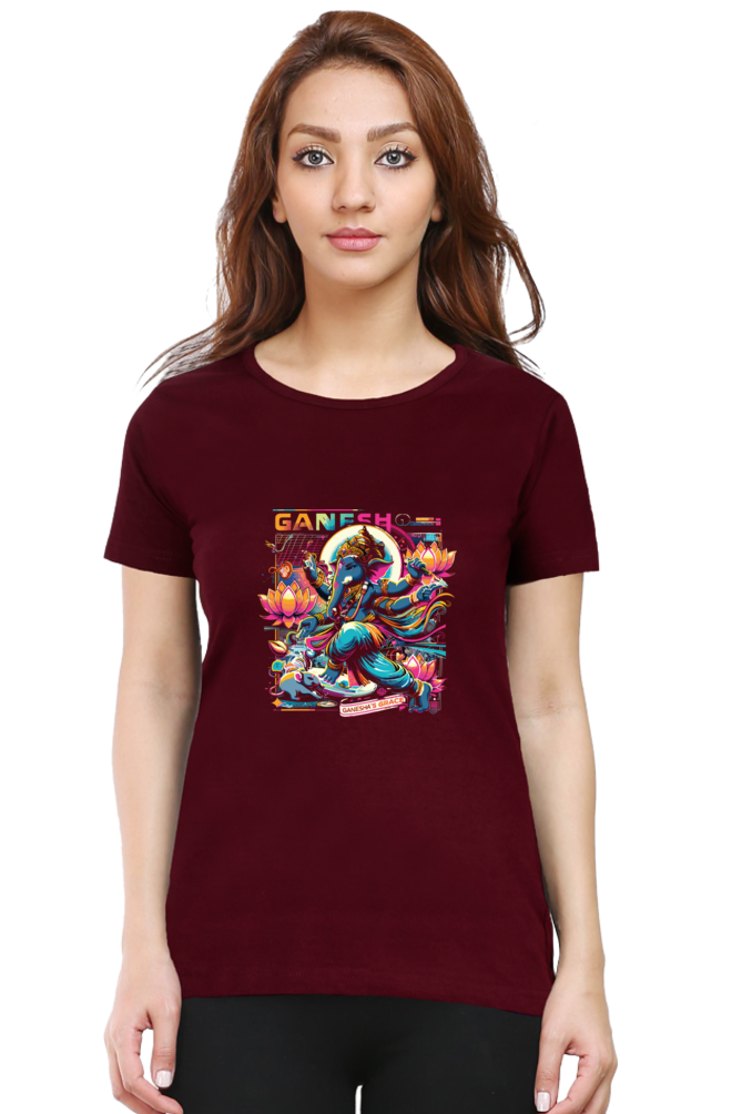 Ganesha's Grace 1 Printed Ganesh Chaturthi Women T Shirts